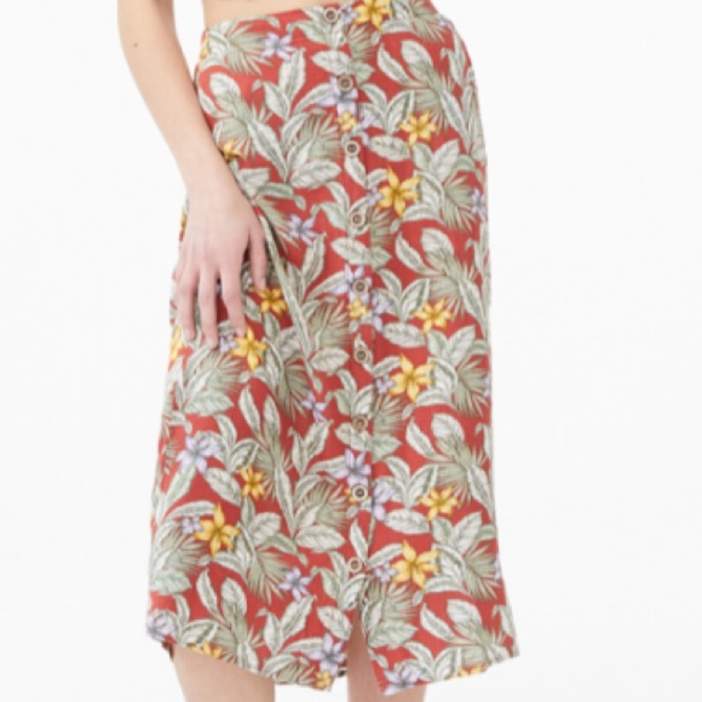 NWT AEROPOSTALE Floral Midi Skirt with Buttons Small